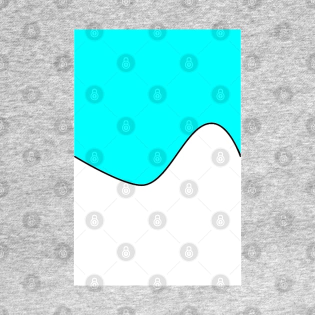 GEOMETRIC TWO TONE WAVE PATTERN AQUA AND WHITE by colorsandpatterns